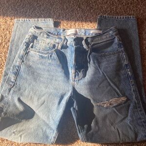 Distressed frame denim